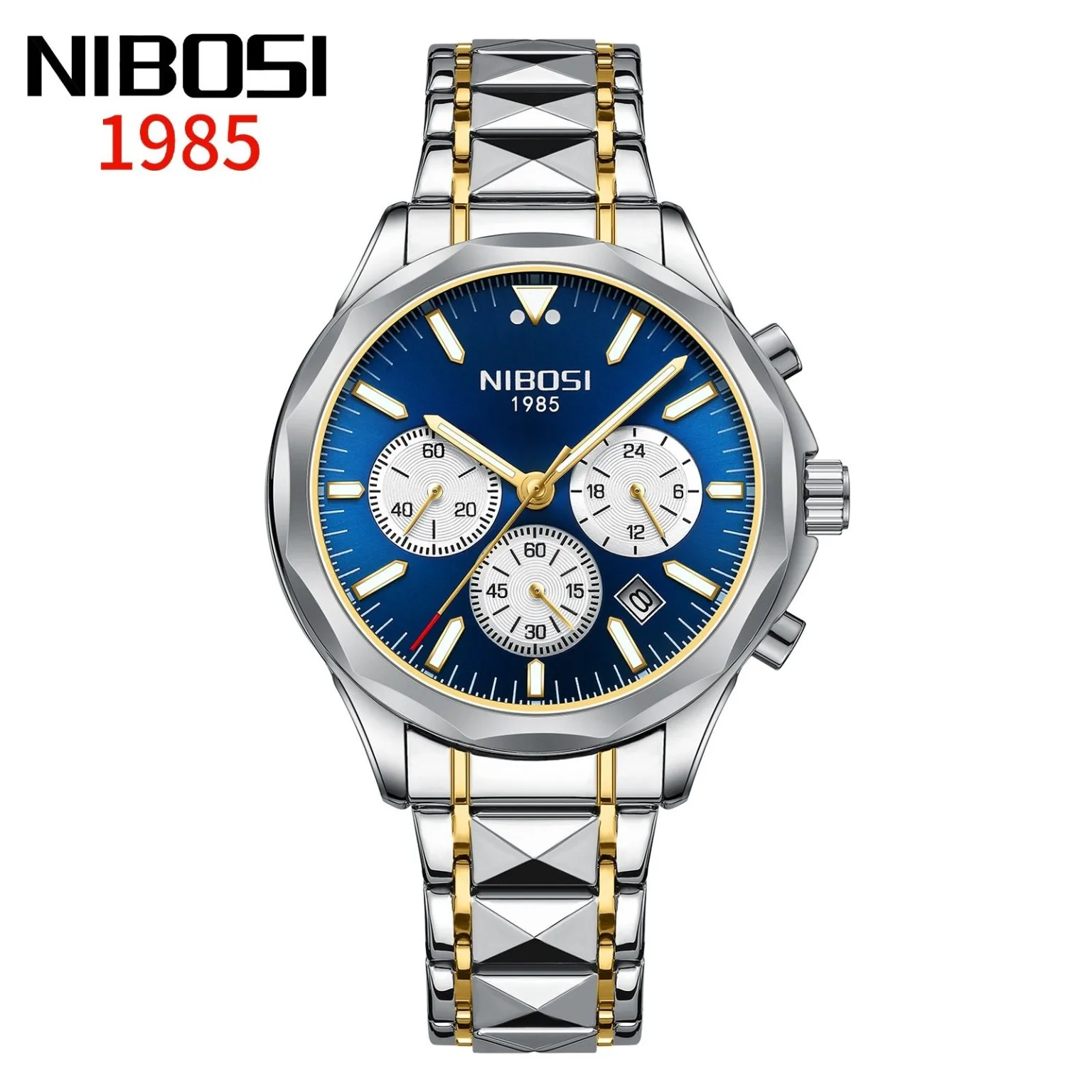 NIBOSI 1985 Prism Chrono Bicolor / Esfera Azul