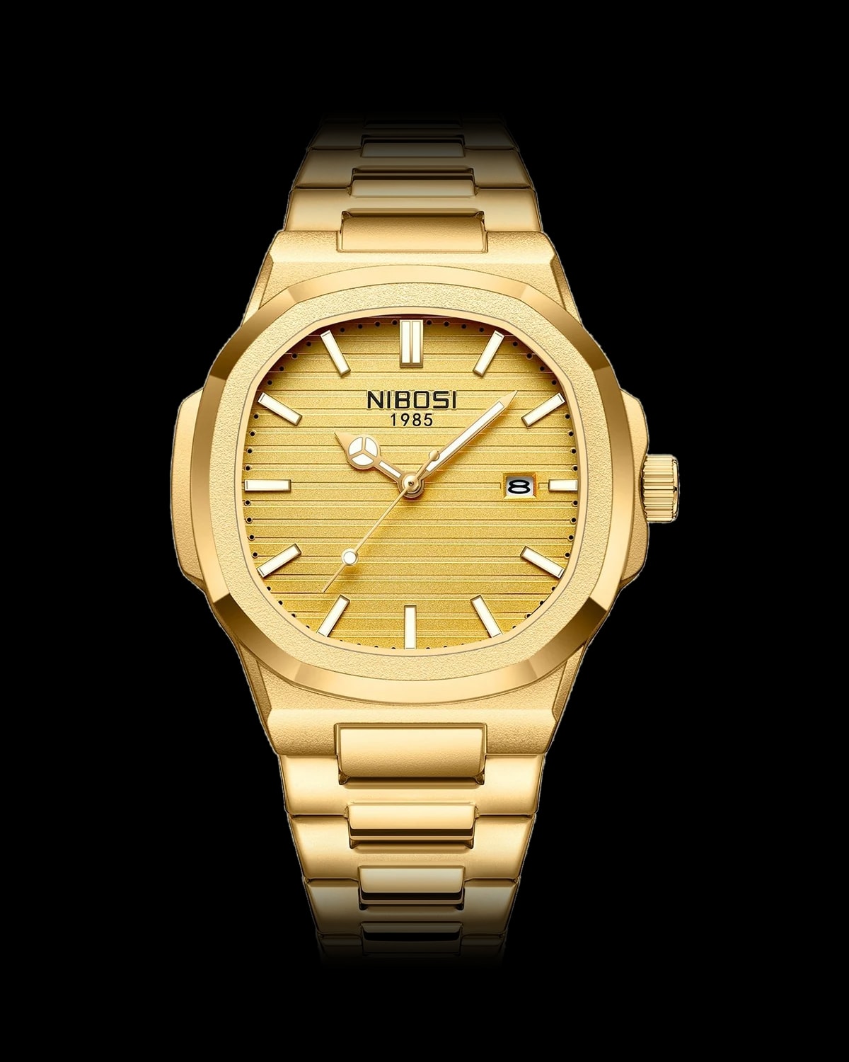 Reloj NIBOSI 1985 Octa, dorado · esfera champagne — referencia NB-OCT-GDCH