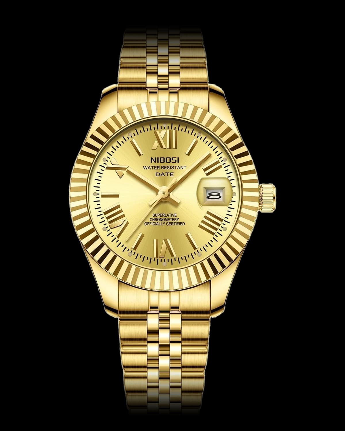 Reloj NIBOSI 1985 Prestige, dorado · esfera champagne — referencia NB-PRS-GDCH